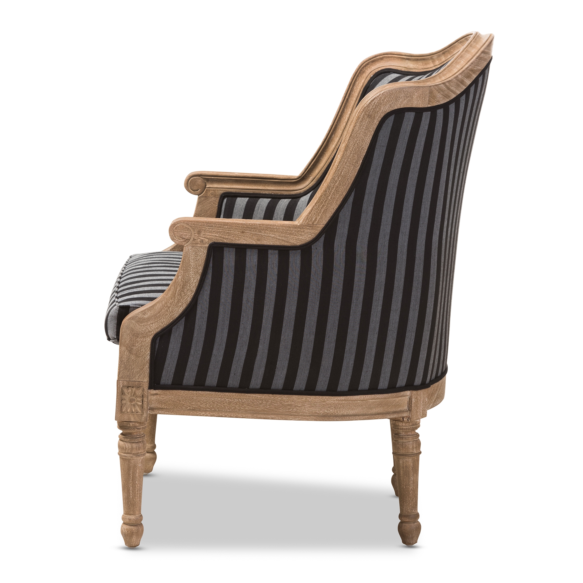 Baxton Studio Charlemagne Traditional French Accent Chair Oak